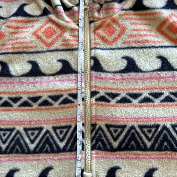 O'Neill Cream and Black Patterned Quarter Zip-Up women’s Small Hoodie Sweater - Picture 9 of 10